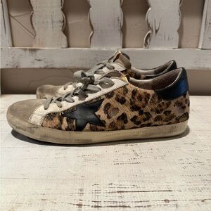 Golden Goose Brown and Black Sneakers Low-Top Style